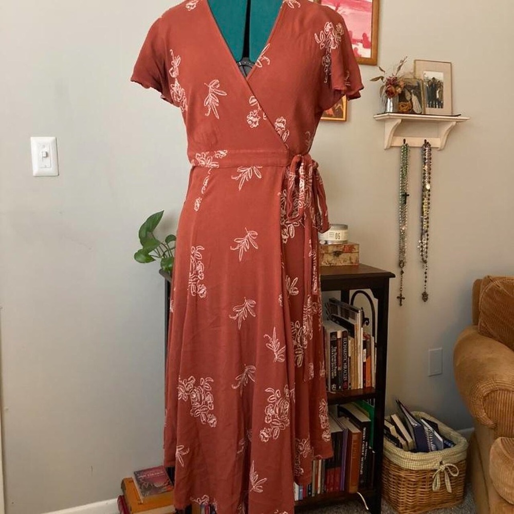 **SOLD** Burnt Orange Wrap Dress